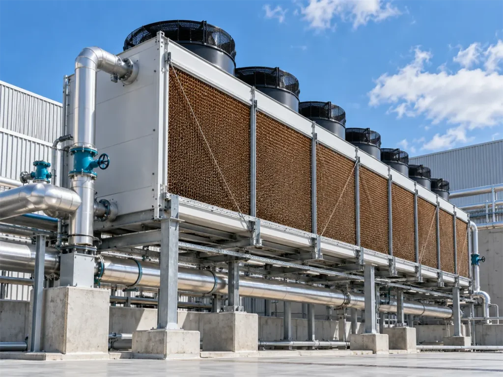 Aerorefrigerador adiabàtic a la coberta d'una planta industrial